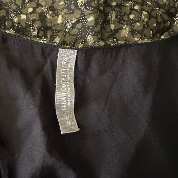 Urban Outfitters - Chiffon - Metallic Green Black - Long Sleeve - Dress - M - Picture 4 of 4